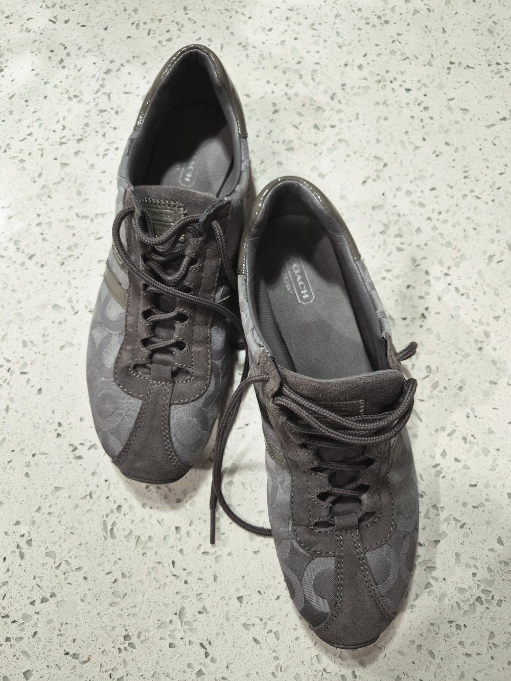 Coach Women Grey Signature Runner Sneakers